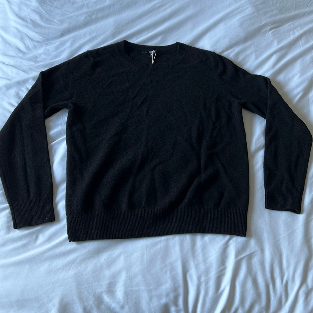 Quince Black 100% Cashmere Sweater